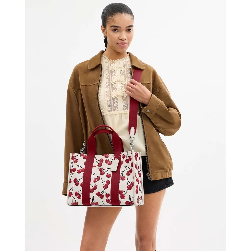 NWT Coach Cherry Print leather Tote - Red and White - Picture 8 of 8